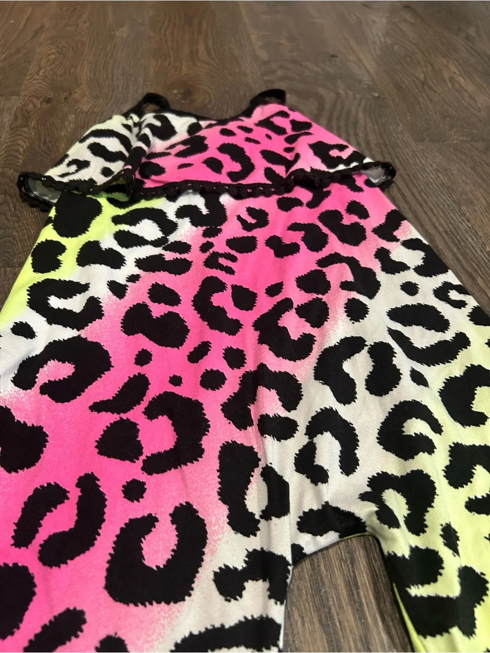 Pixie Lane Neon Leopard Print Girls Romper - Size 18-24 months